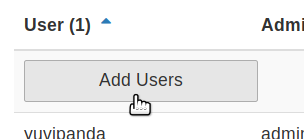 Add Users button in the admin page