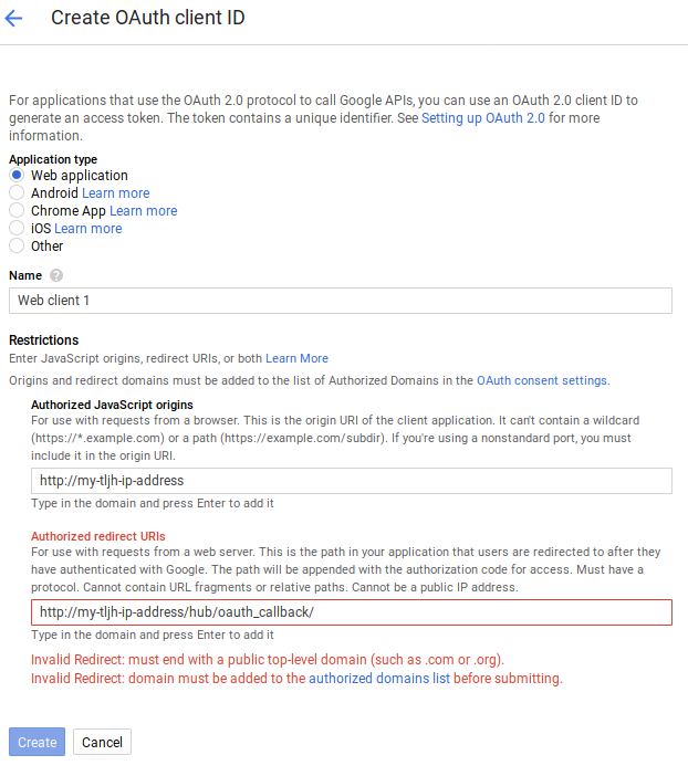 Create a Google OAuth client ID