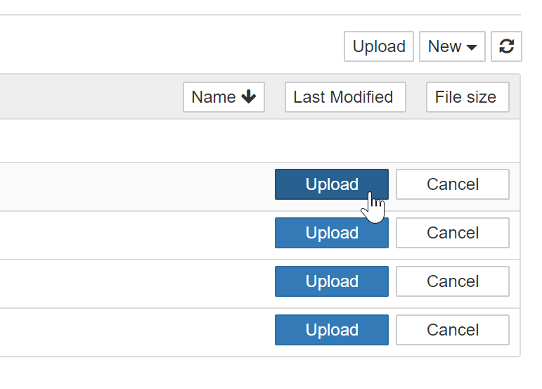 Multiple file upload buttons.