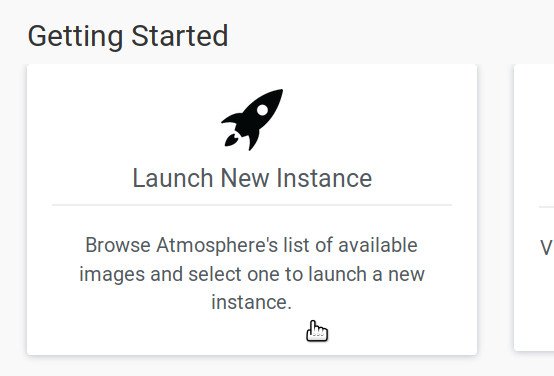 Launch new instance button with description.