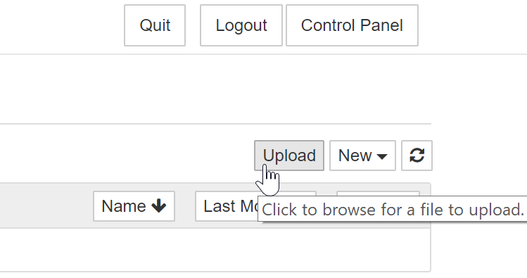 The upload button in Jupyter.